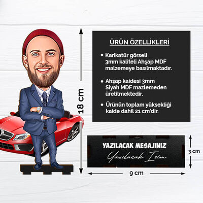 Karikatürlü Kırmızı Arabalı Erkek Masa Biblosu - 2