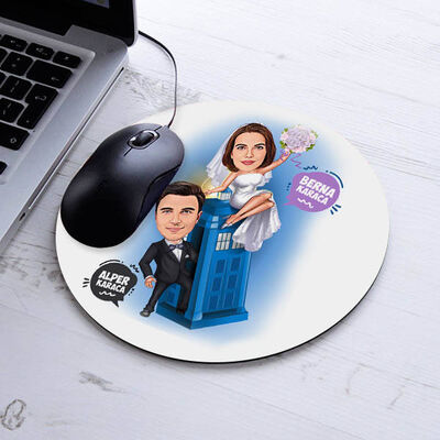 Karikatürlü Mutlu Çiftler Mousepad - 1