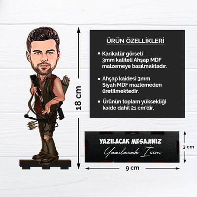 Karikatürlü Okçu Erkek Masa Biblosu - 2