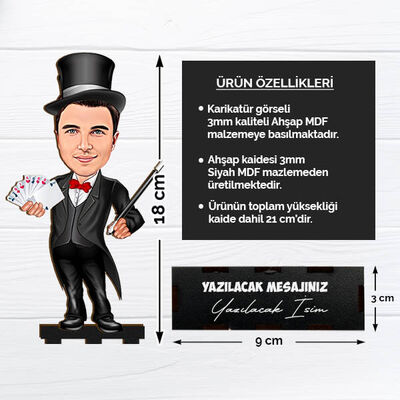 Karikatürlü Sihirbaz Erkek Masa Biblosu - 2