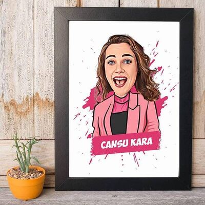 Karikatürlü Tasarım Kız Arkadaşa Hediye Çerçeve - 1