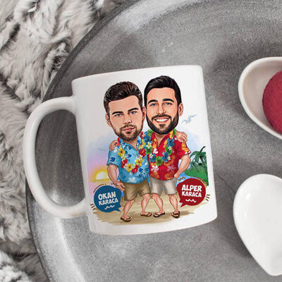 Karikatürlü Yakın Dostlar Kupa Bardak - 1