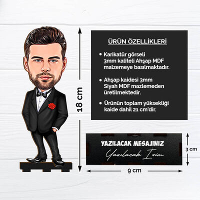 Karikatürlü Yakışıklı Adam Masa Biblosu - 2