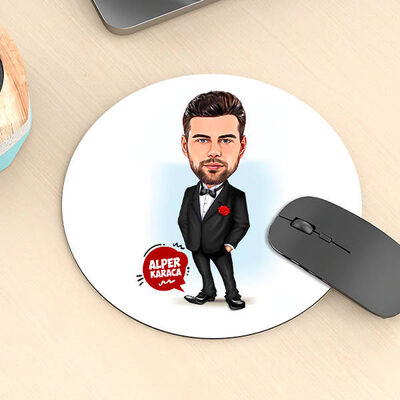 Karikatürlü Yakışıklı Erkek Mousepad - 1
