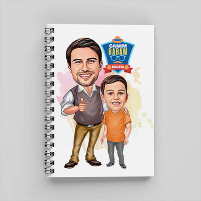 Karizmatik Baba ve Oğlu Karikatürlü Defter - 1