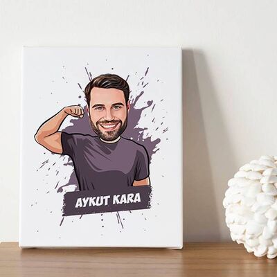 Karizmatik Erkek Karikatürlü Kanvas - 1