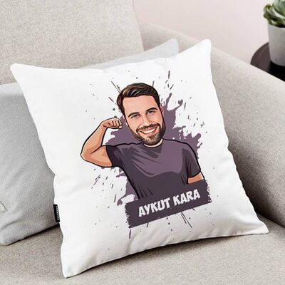 Karizmatik Erkek Karikatürlü Yastık - 1