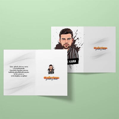 Karizmatik Sevgilim Karikatürlü Tebrik Kartı - 2