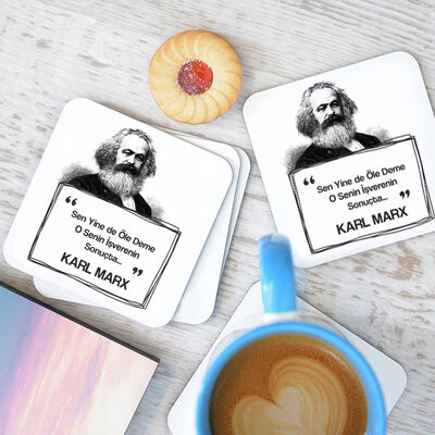 Karl Marx Esprili Bardak Altlığı Seti - 1