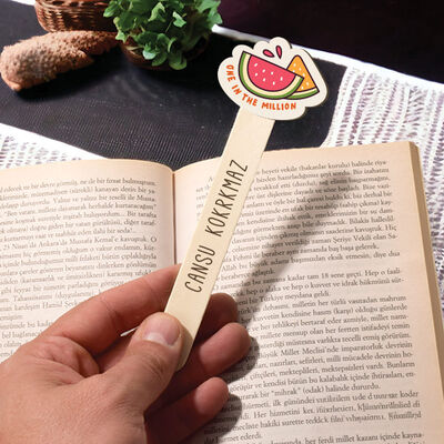 Karpuz Simgeli İsimli Ahşap Kitap Okuma Ayracı - 2