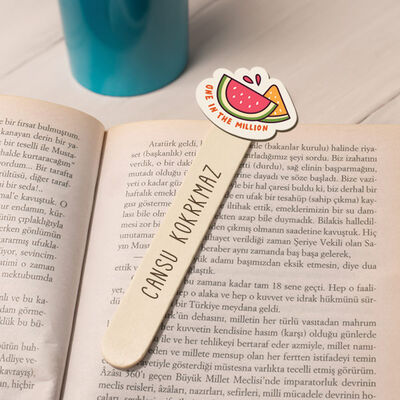 Karpuz Simgeli İsimli Ahşap Kitap Okuma Ayracı - 3