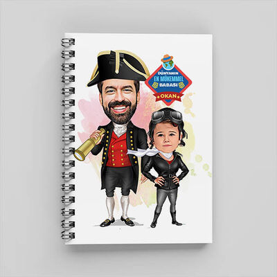 Kaşif Baba ve Kızı Karikatürlü Defter - 1