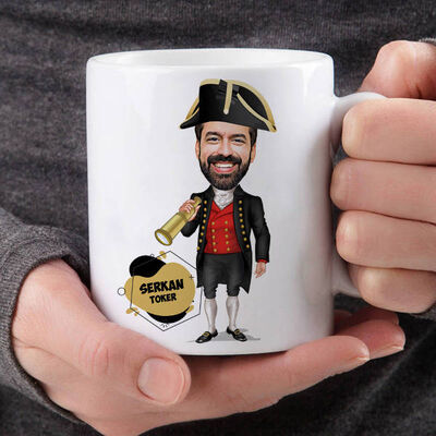 Kaşif Erkek Karikatürlü Kupa Bardak - 1