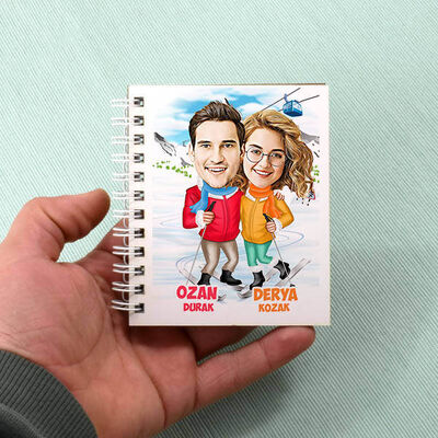 Kayak Yapan Çiftler Karikatürlü Defter - 1
