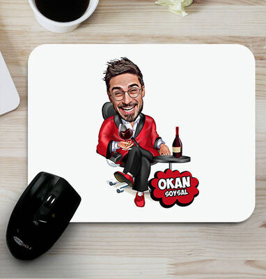 Keyfine Düşkün Adam Karikatürlü Mouse Pad - 1