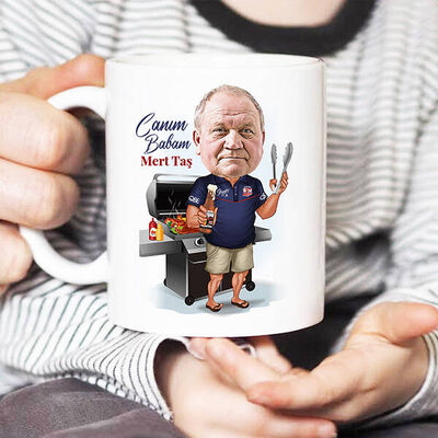 Keyifçi Babam Karikatürlü Kupa Bardak - 1