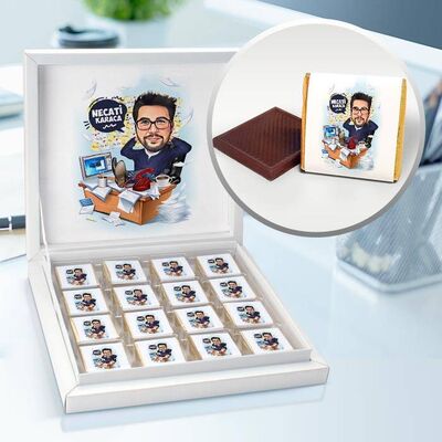 Keyifli Patron Karikatürlü Çikolata Kutusu - 1
