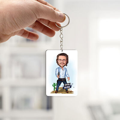 Kibar Kovboy Karikatürlü Anahtarlık - 1