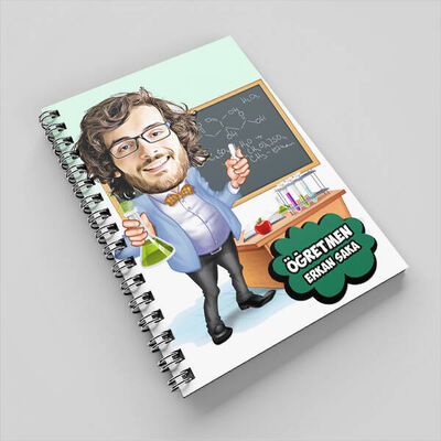 Kimya Öğretmeni Karikatürlü Defter - 1