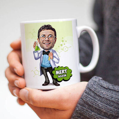 Kimyager Karikatürlü Kupa Bardak - 1