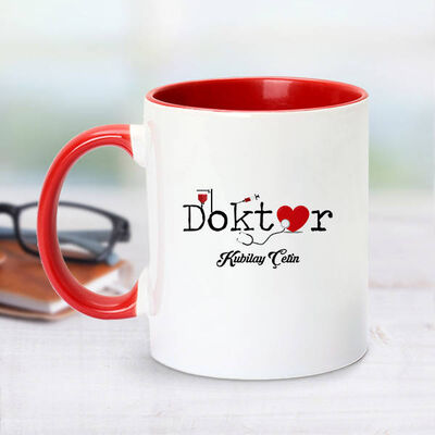 Kırmızı Kupa Bardak Doktorlara Hediye - 1