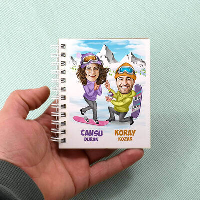 Kış Tatilinde Aşk Karikatürlü Defter - 1