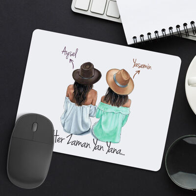 Kişiye Özel 2 İyi Kız Arkadaş Mousepad - 1