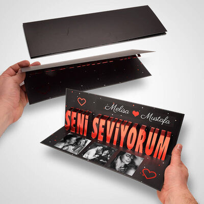 Kişiye Özel 3D Seni Seviyorum Kartı - 3