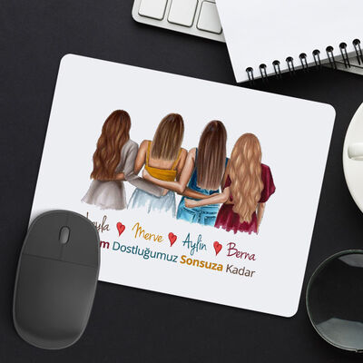 Kişiye Özel 4 Kız Arkadaş Mousepad - 1
