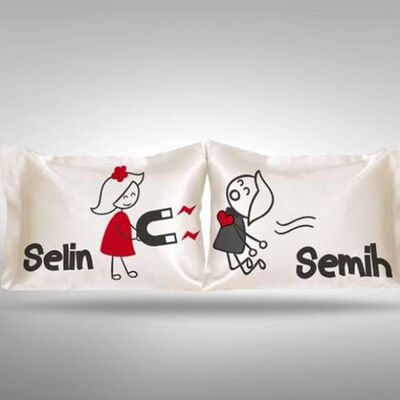 Kişiye Özel Aşkın Çekim Gücü 2li Yastık Seti - 1