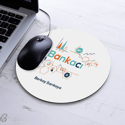 Kişiye Özel Bankacılar İçin Yuvarlak Mousepad - 1