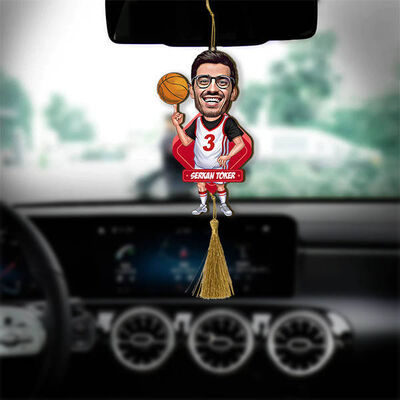 Kişiye Özel Basketbolcu Karikatürlü Araba Süsü - 1