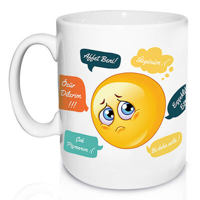 Kişiye Özel Beni Affet Emoji Kupa Bardak - 1