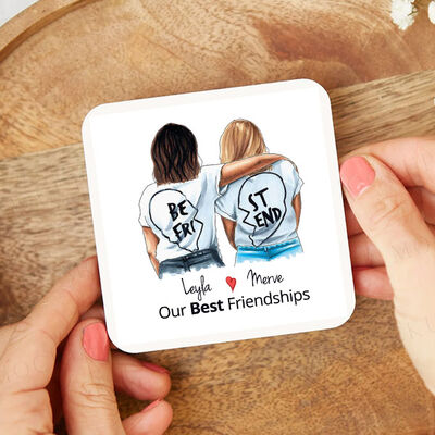Kişiye Özel Best Friends Bardak Altlığı - 1