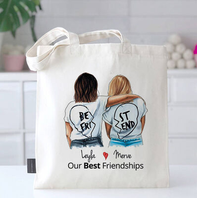 Kişiye Özel Best Friends Bez Çanta - 1