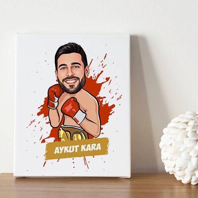 Kişiye Özel Boksör Karikatürlü Kanvas - 1
