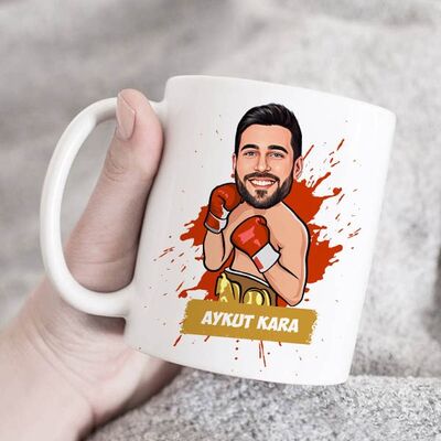 Kişiye Özel Boksör Karikatürlü Kupa Bardak - 3
