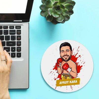Kişiye Özel Boksör Karikatürlü Mousepad - 1