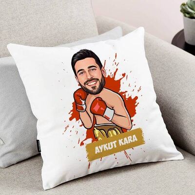 Kişiye Özel Boksör Karikatürlü Yastık - 1