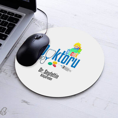 Kişiye Özel Çocuk Doktoru Temalı Yuvarlak Mousepad - 1