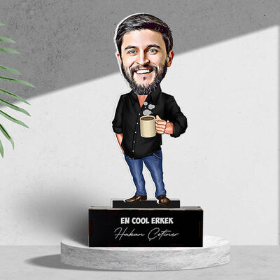 Kişiye Özel Cool Erkek Karikatürlü Biblo - 2