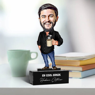 Kişiye Özel Cool Erkek Karikatürlü Biblo - 4