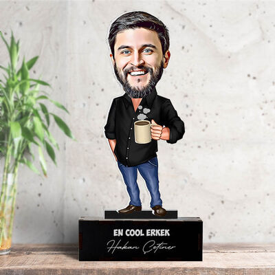 Kişiye Özel Cool Erkek Karikatürlü Biblo - 5