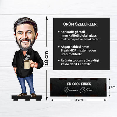 Kişiye Özel Cool Erkek Karikatürlü Biblo - 6