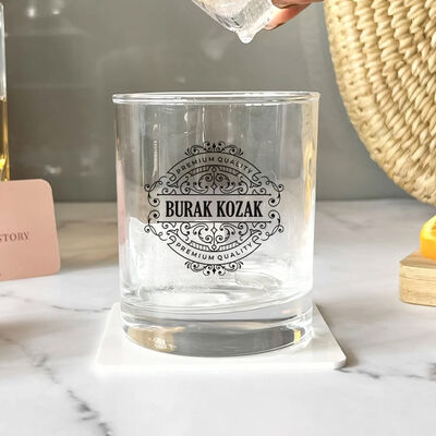 Kişiye Özel Derin İşlemeli Gravürlü Kristal Viski Bardağı - 2
