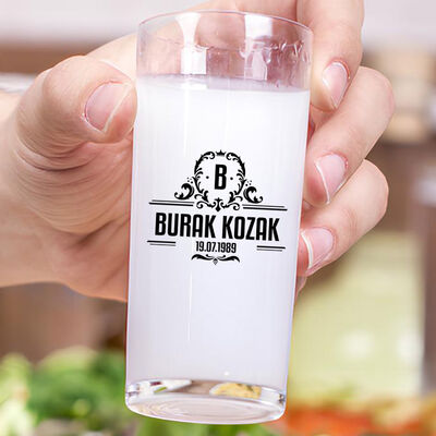 Kişiye Özel Doğum Tarihli Tasarım İkili Rakı Bardağı - 3