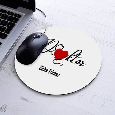 Kişiye Özel Doktor Temalı Yuvarlak Mousepad - 1