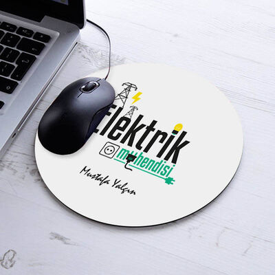 Kişiye Özel Elektrik Mühendisleri İçin Yuvarlak Mousepad - 1