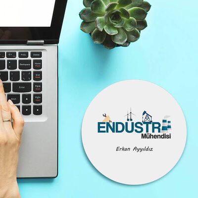 Kişiye Özel Endüstri Mühendisleri İçin Yuvarlak Mousepad - 1