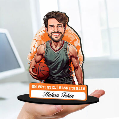 Kişiye Özel Erkek Basketbolcuya Hediye Karikatürlü Biblo - 1